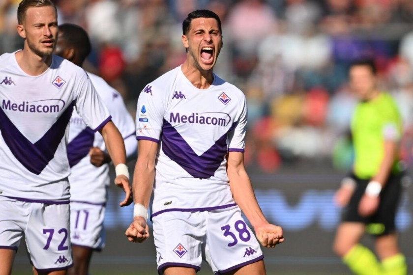 Mandragora's Match Shirt, Cremonese - Fiorentina 2023 "Keep Racism Out" - Signed