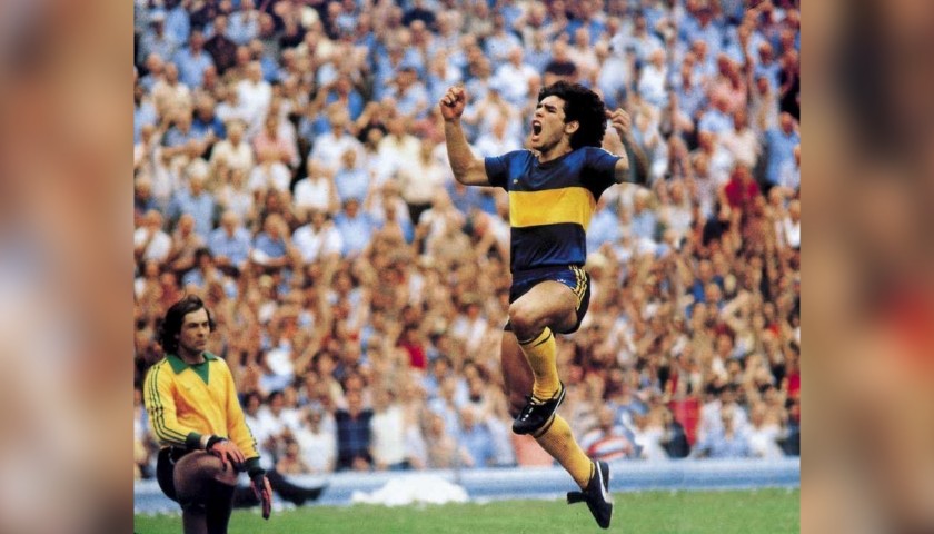 Boca Juniors Retro Shirt - Signed by Maradona