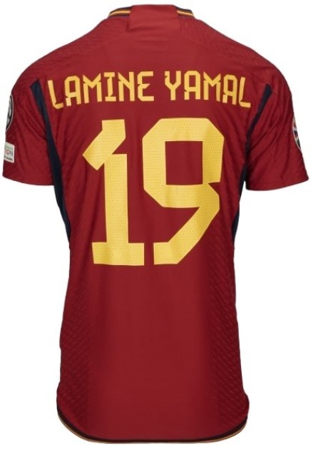 Lamine Yamal's Georgia vs Spain Match-Issued Shirt, 2023