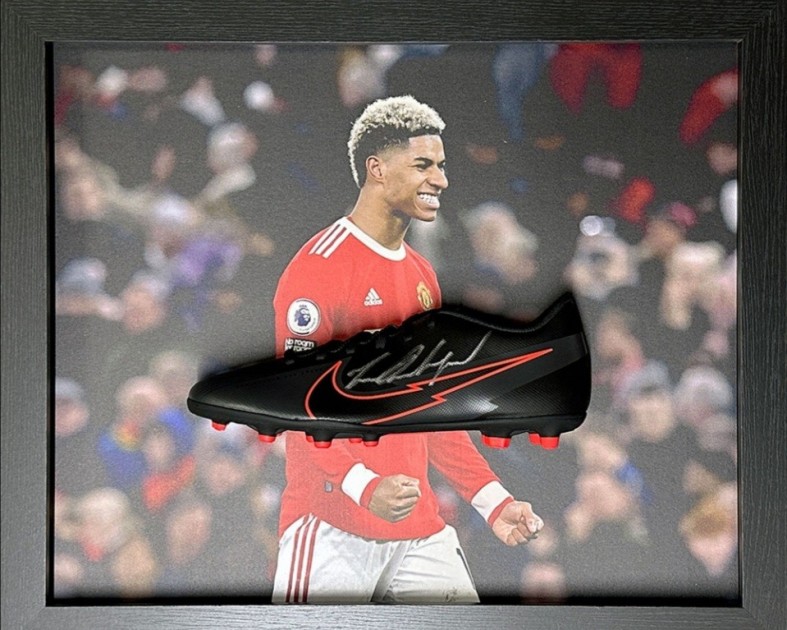 Marcus Rashford's Manchester United Signed and Framed Boot