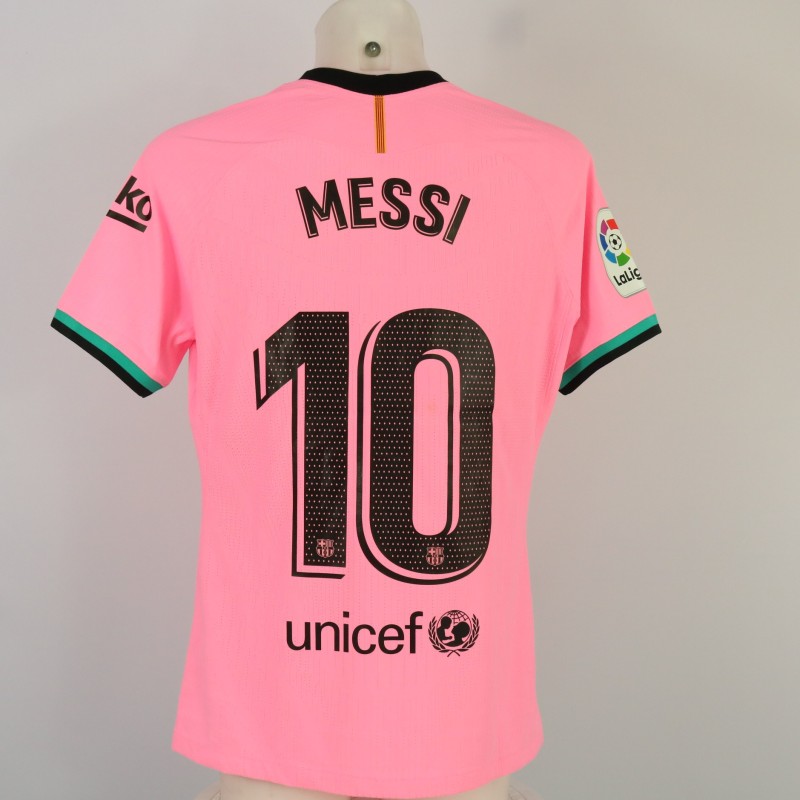 La maglia dell'FC Barcelona 2020 di Lionel Messi, contro il Getafe