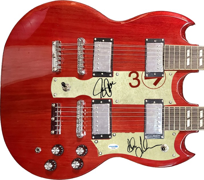 Rush Signed Double Neck SG Graphics Guitar