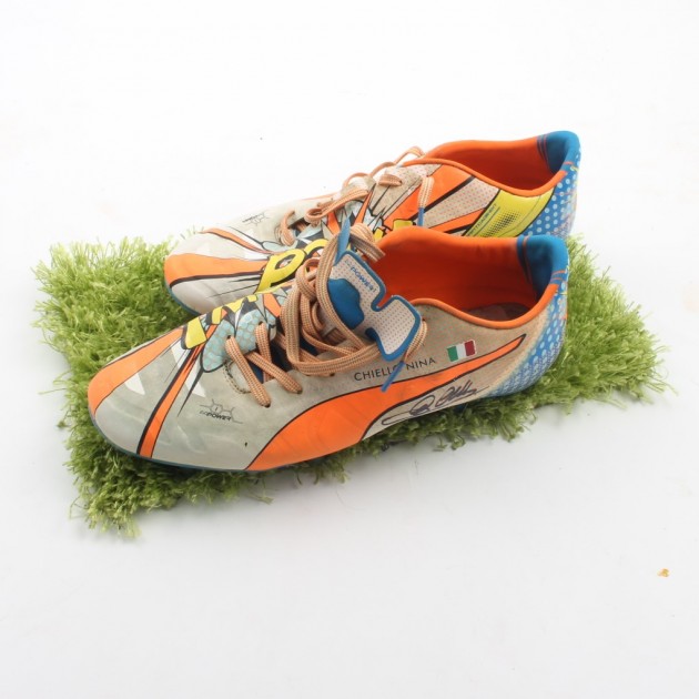 Special Puma shoes worn by Chiellini, Serie A 15/16 - signed