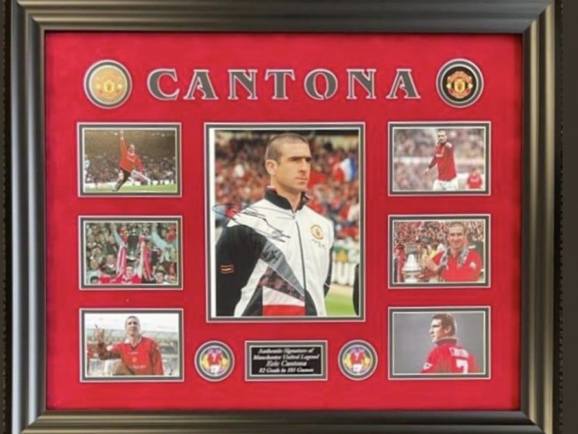 Maillot Signé Eric Cantona (Man United) – Encadré Pour Collection