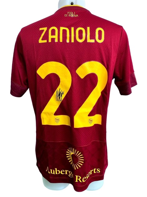 Zaniolo Official Roma Signed Shirt, 2022/23 