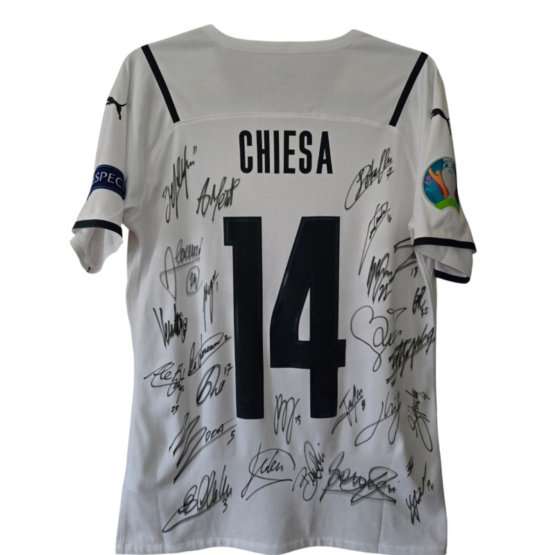 Maglia Gara Chiesa Italia vs Belgio, EURO 2020 - Autografata dalla squadra