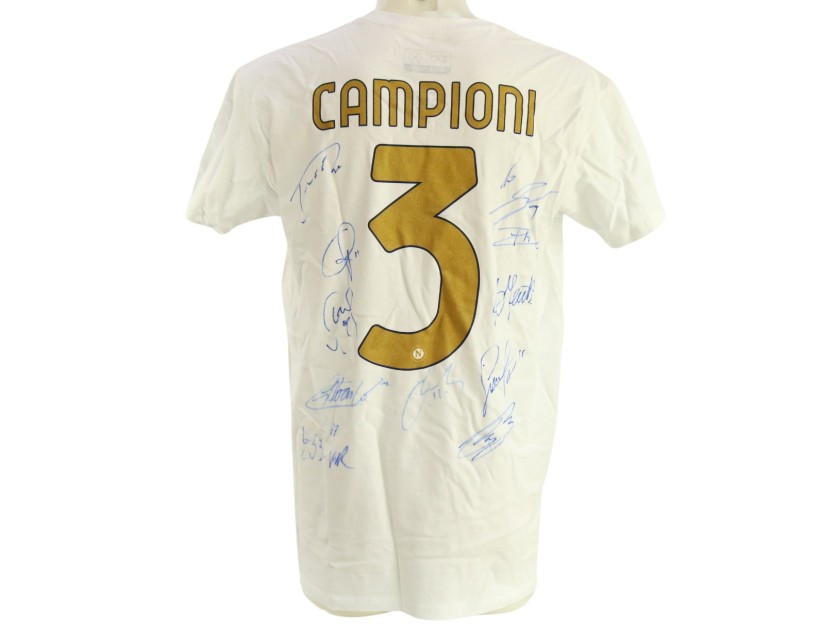 T-shirt ufficiale Campioni Napoli - Autografata dalla rosa