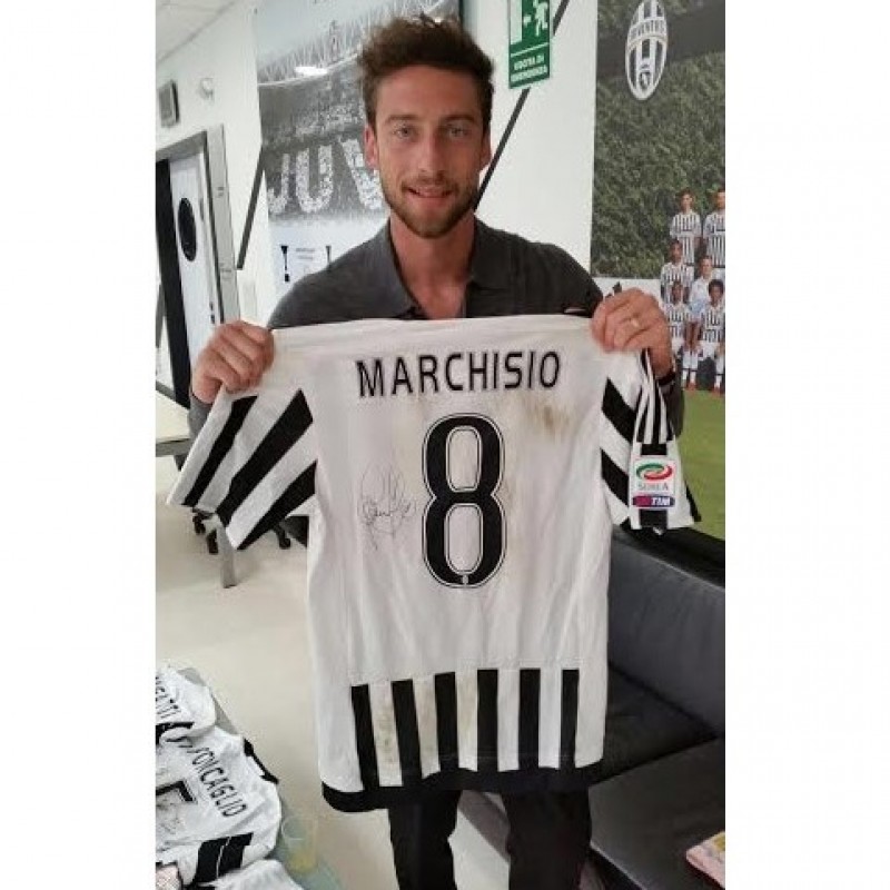Maglia Marchisio Juventus, indossata Serie A 15/16 UNWASHED - firmata