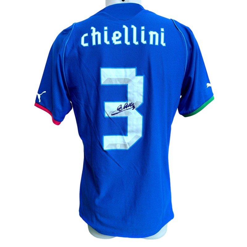 Chiellini's Match-Issued Signed Shirt, Italy vs Brasil 2013