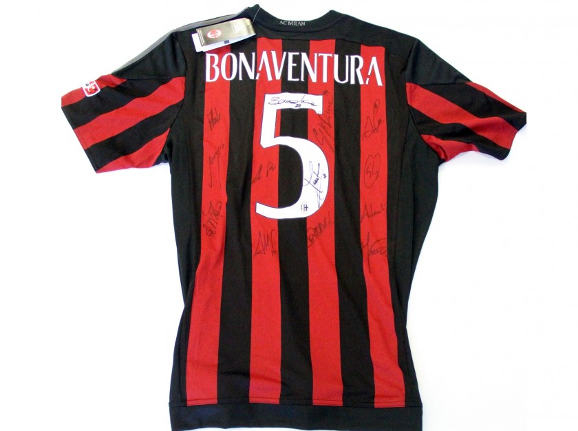 Official Bonaventura Milan shirt, 16/17 season, signed by the players