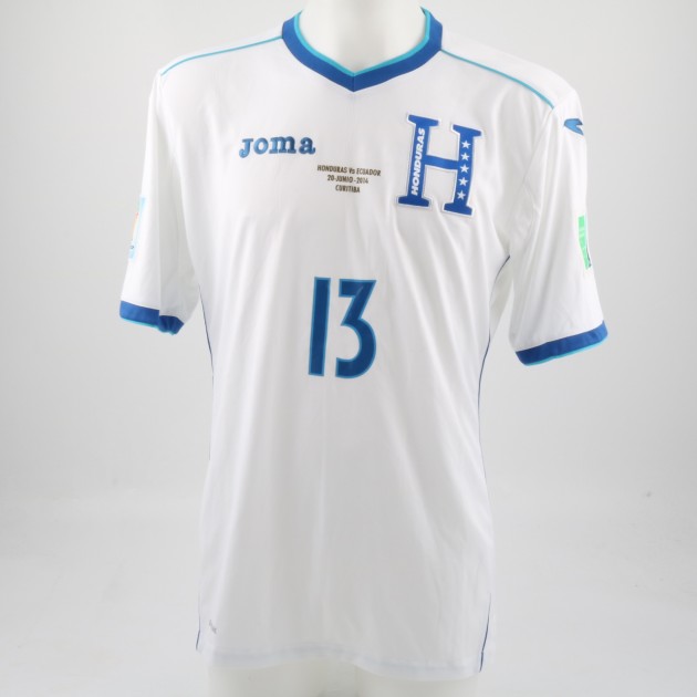 Match worn Costly shirt, Honduras-Ecuador Fifa World Cup 2014