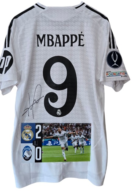 Mbappe's Real Madrid vs Atalanta Signed Match-Issued Shirt, UEFA Supercup 2024