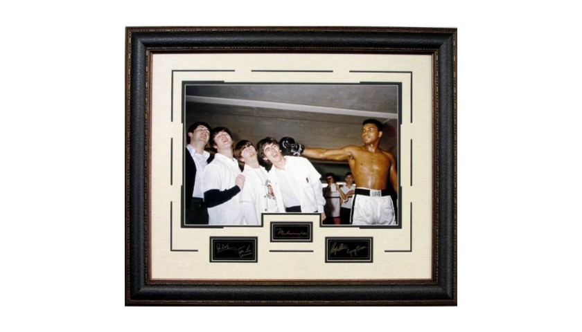 Muhammad Ali and The Beatles "In the Ring" Vintage Photograph