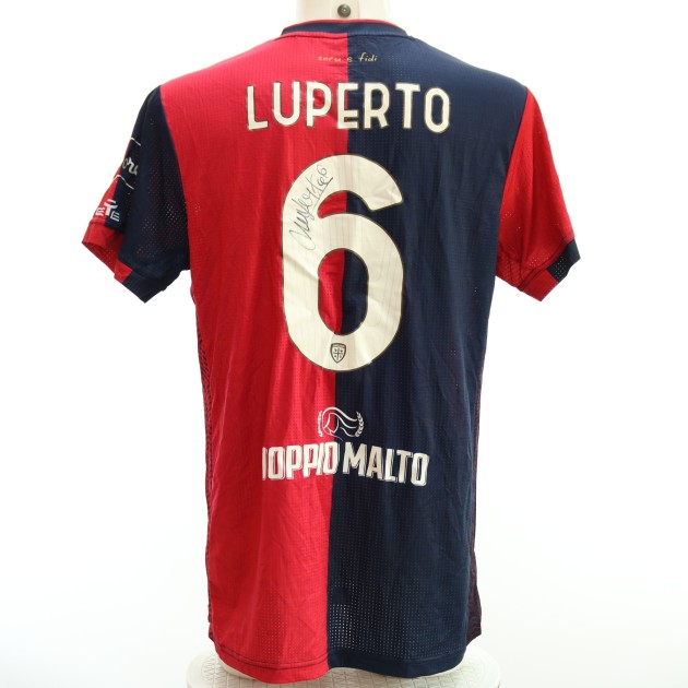 Maglia Luperto Unwashed, Cagliari vs Roma 2024 - Autografata