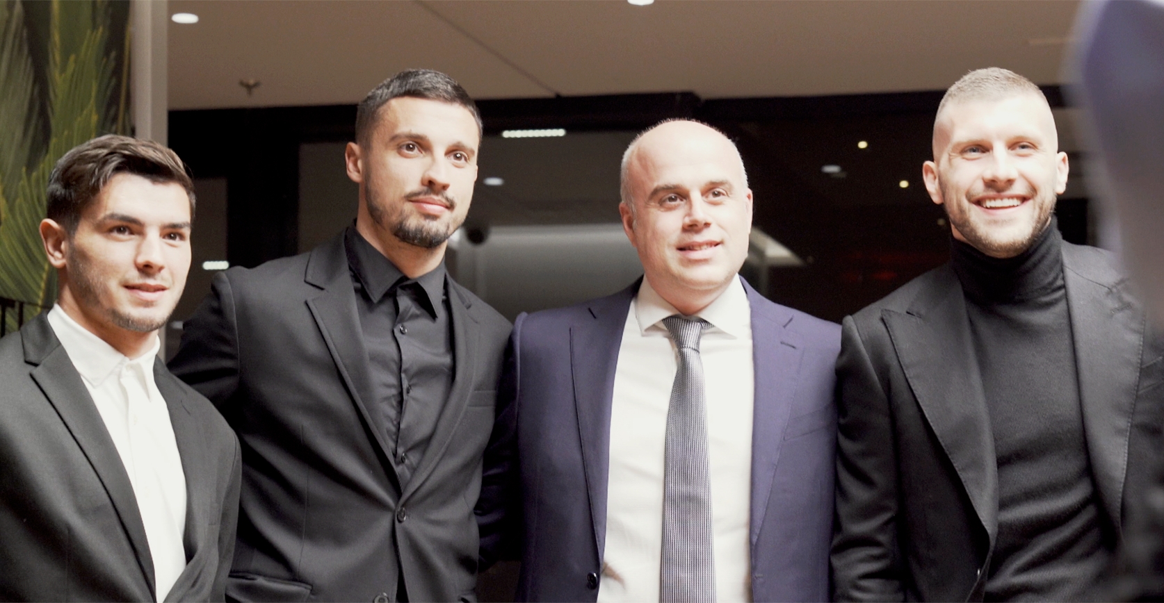 Mario, the experience winner, along with Brahim Diaz, Rade Krunic and Ante Rebic
