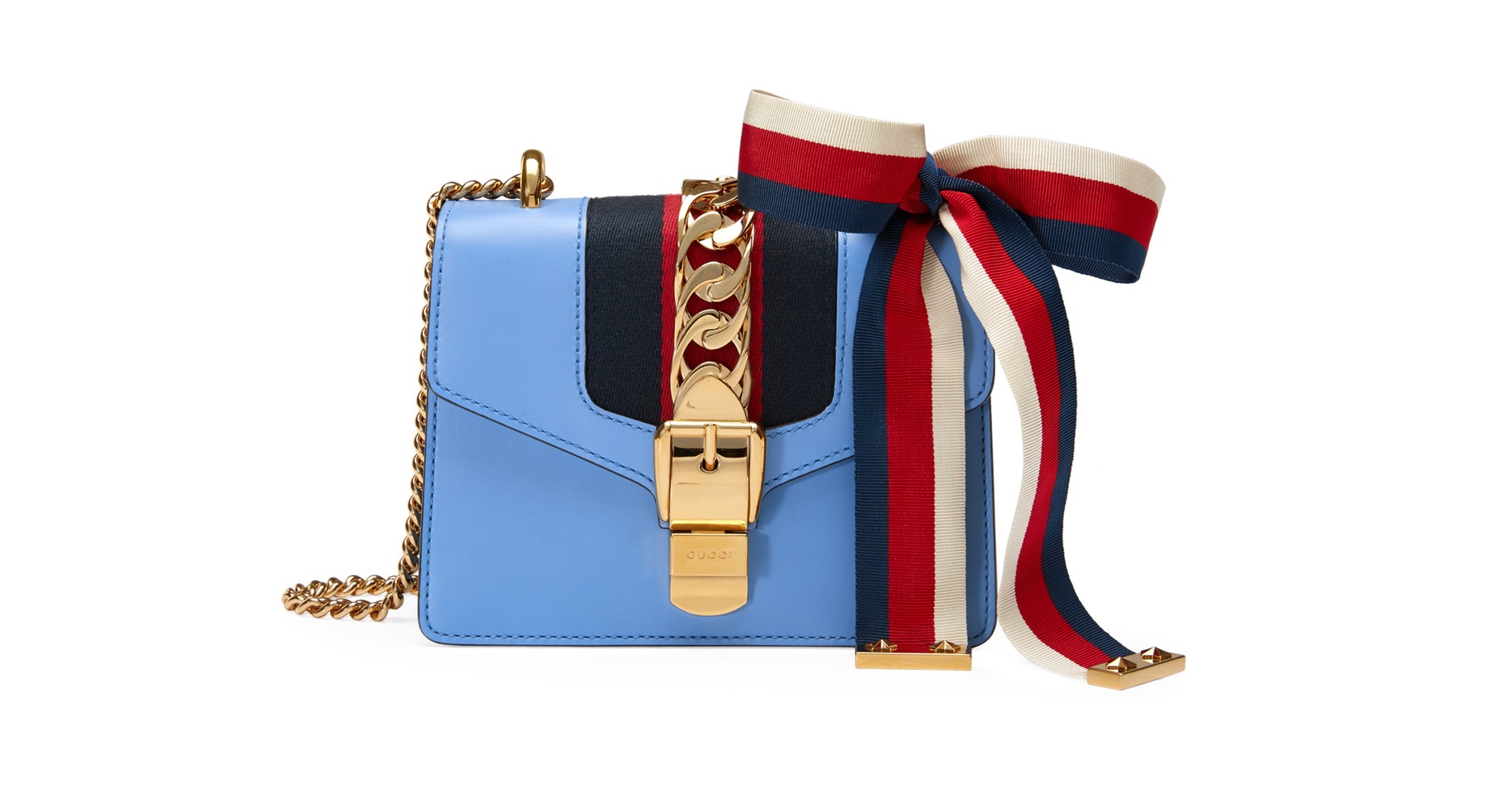 Gucci blue sylvie bag hot sale