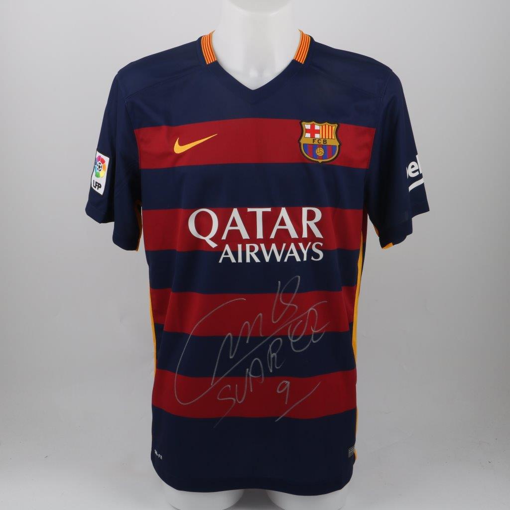 Sold at Auction: Luis Suarez game worn Barcelona Jersey