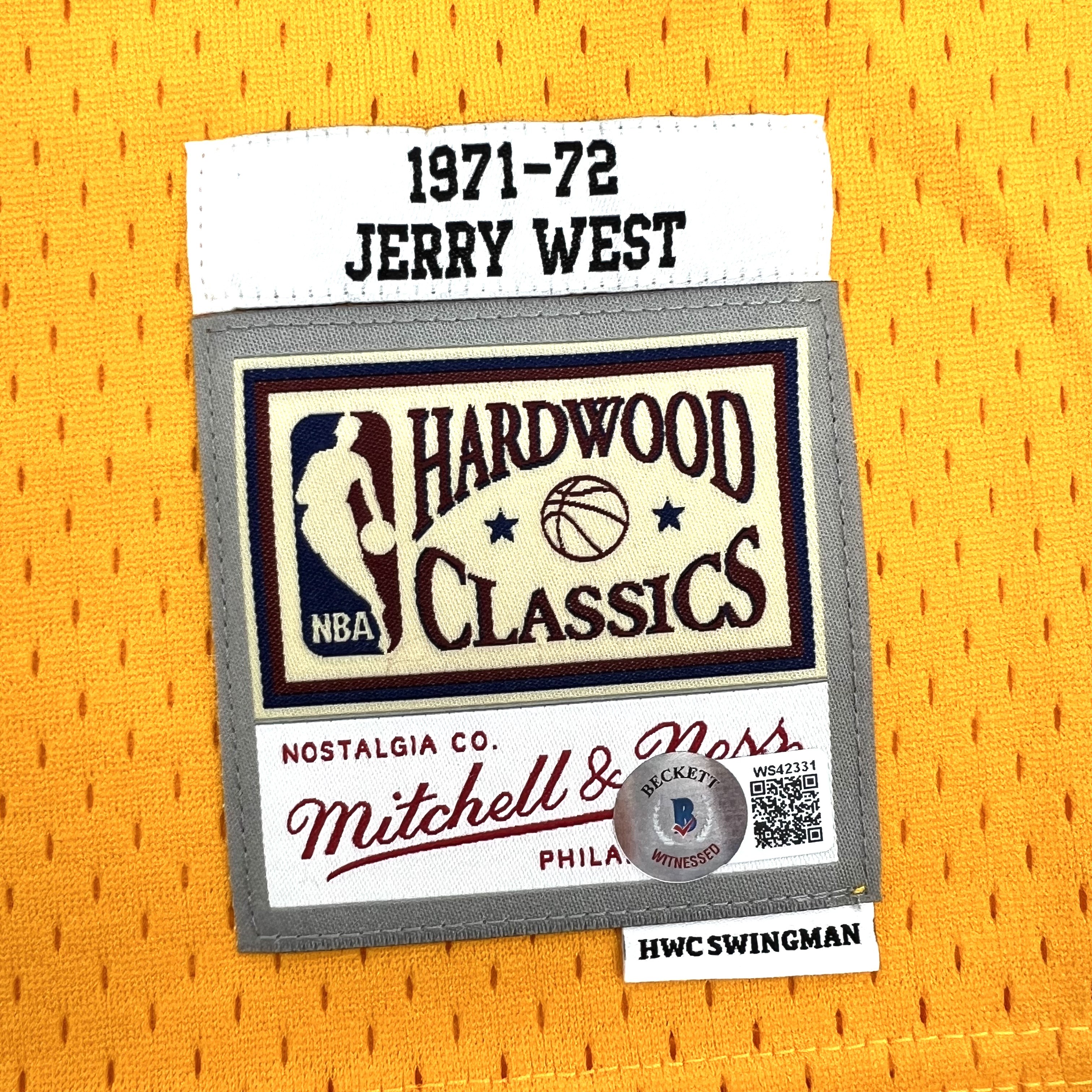 Jerry West Autographed Los Angeles Lakers Signed Mitchell and Ness Swi