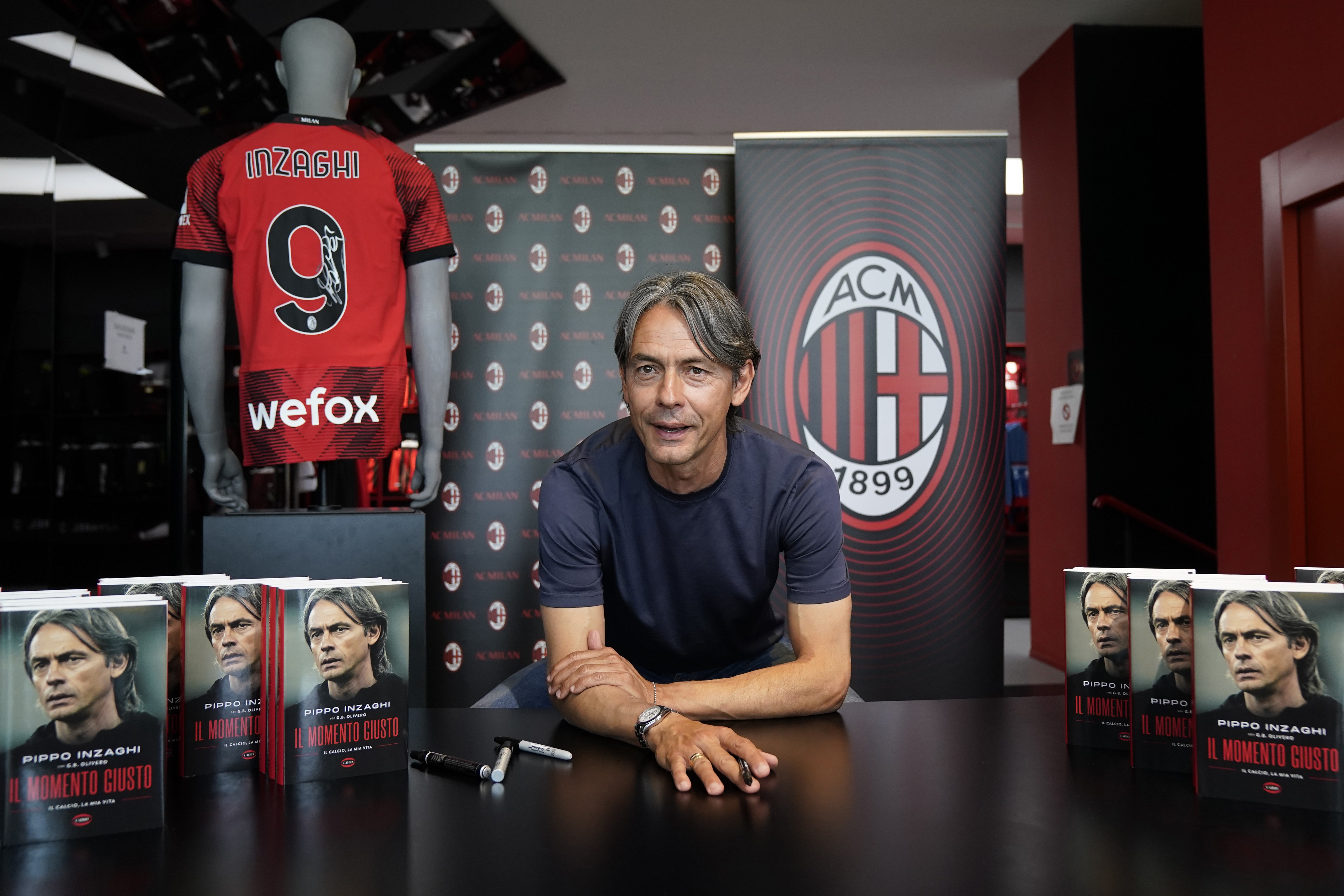 Authentic Inzaghi AC Milan Signed Shirt 2023/24 - CharityStars
