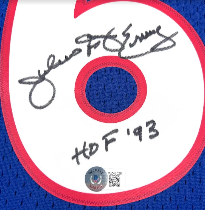 Philadelphia 76ers Custom Basketball Jersey Signed by Julius Dr J Erving  - CharityStars