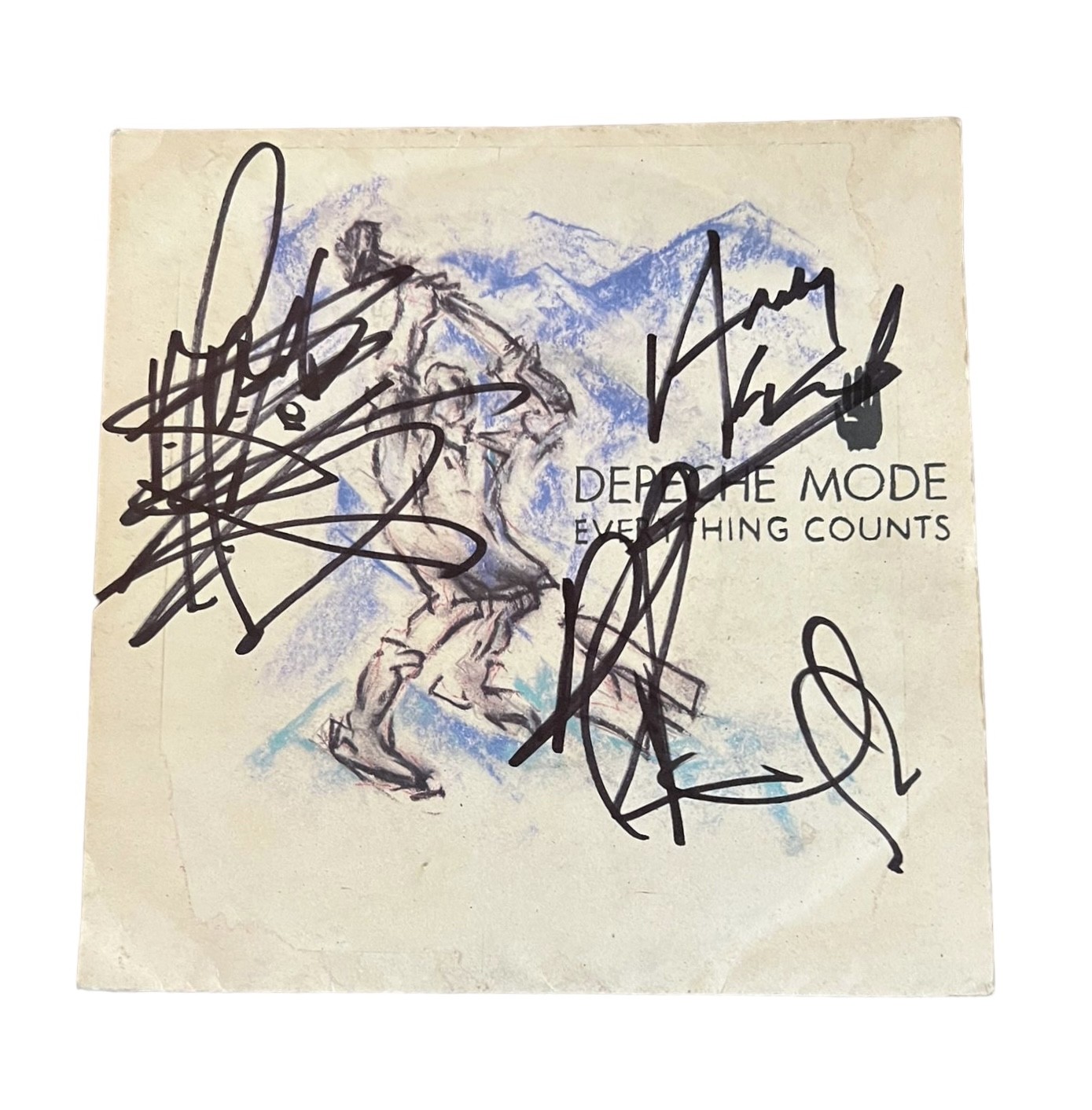 Singolo 45 in vinile Everything Counts dei Depeche Mode - Autografato -  CharityStars