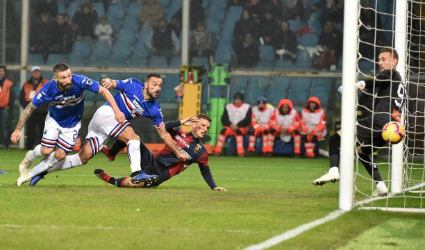 Quagliarella's Match-Worn Armband Genoa vs Sampdoria 2018 -  #UnRossoAllaViolenza - Signed - CharityStars