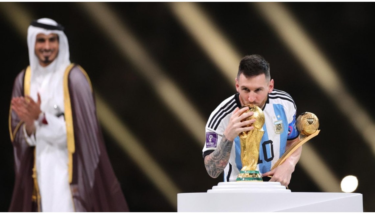 Messi Authentic Argentine Shirt, Final WC 2022 - CharityStars