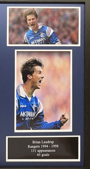 Brian Laudrup Signed Glasgow Rangers Shirt - Framed