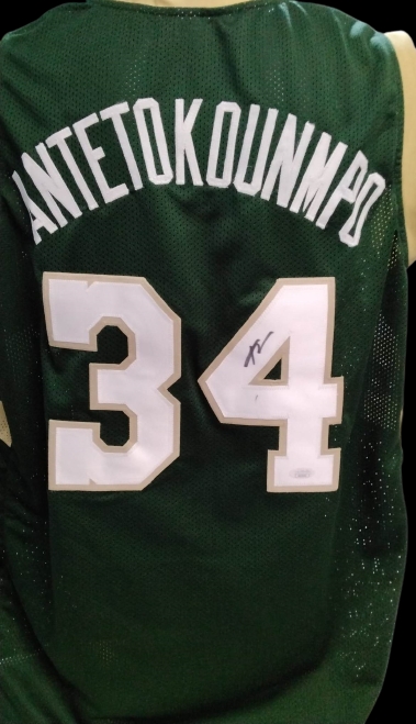 Giannis Antetokounmpo Milwaukee Bucks Autographed Green Nike