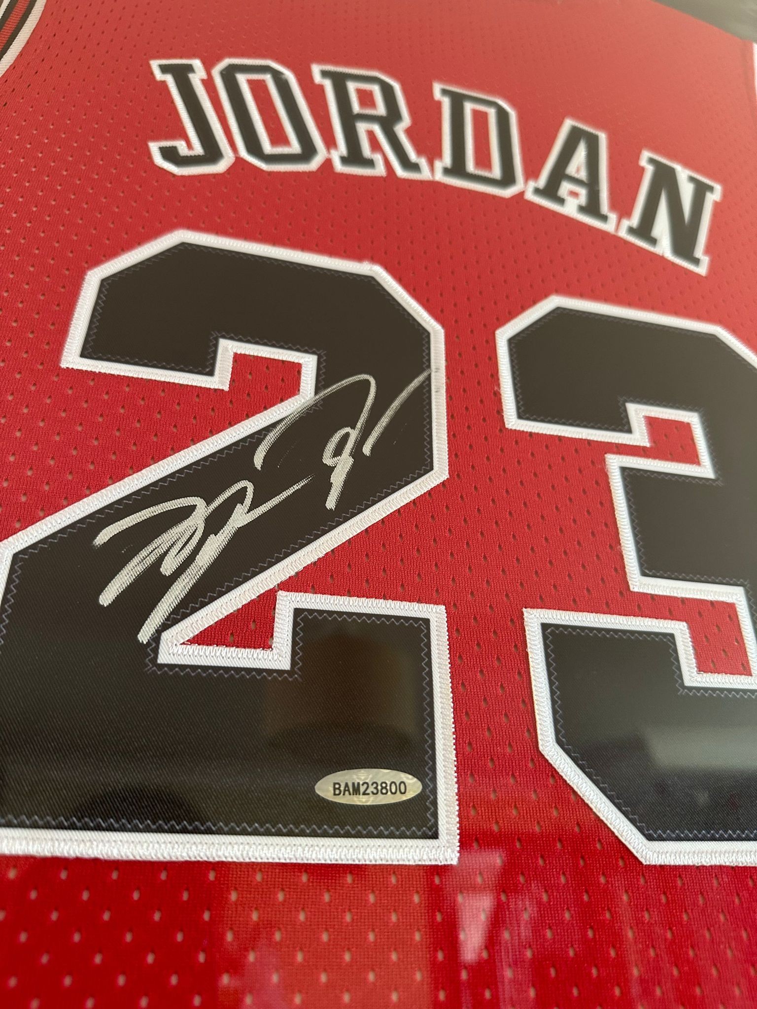 Michael Jordan Autographed & Inscribed “6X CHAMP” 1997-98 Chicago Bulls Red  Authentic Mitchell & Ness Jersey With 25th Anniversary Embroidered Logo