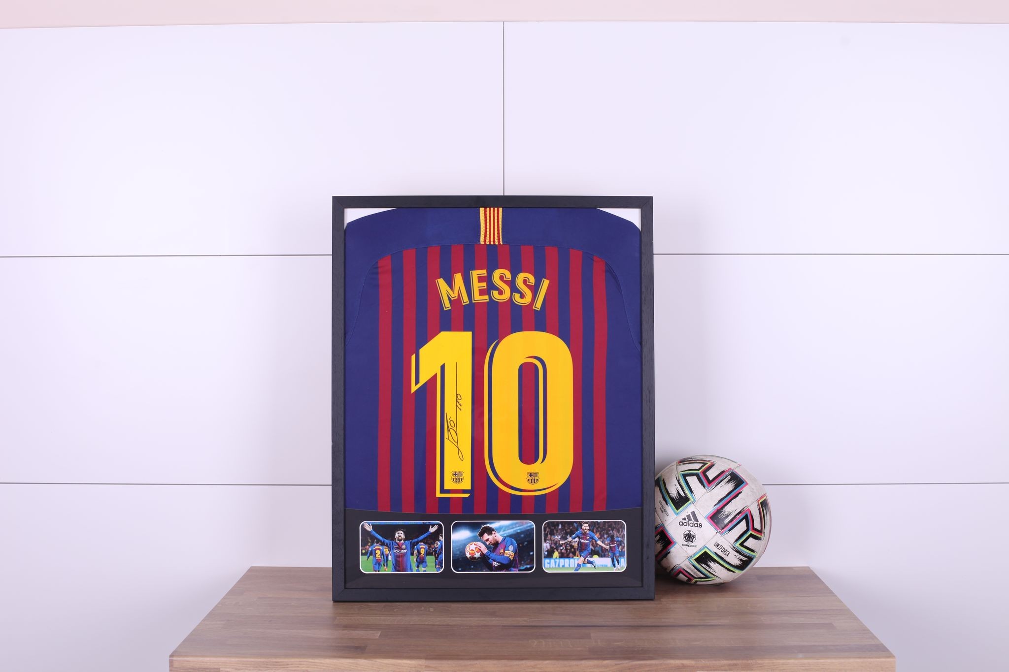 Lionel Messi Official FC Barcelona Back Signed And Framed