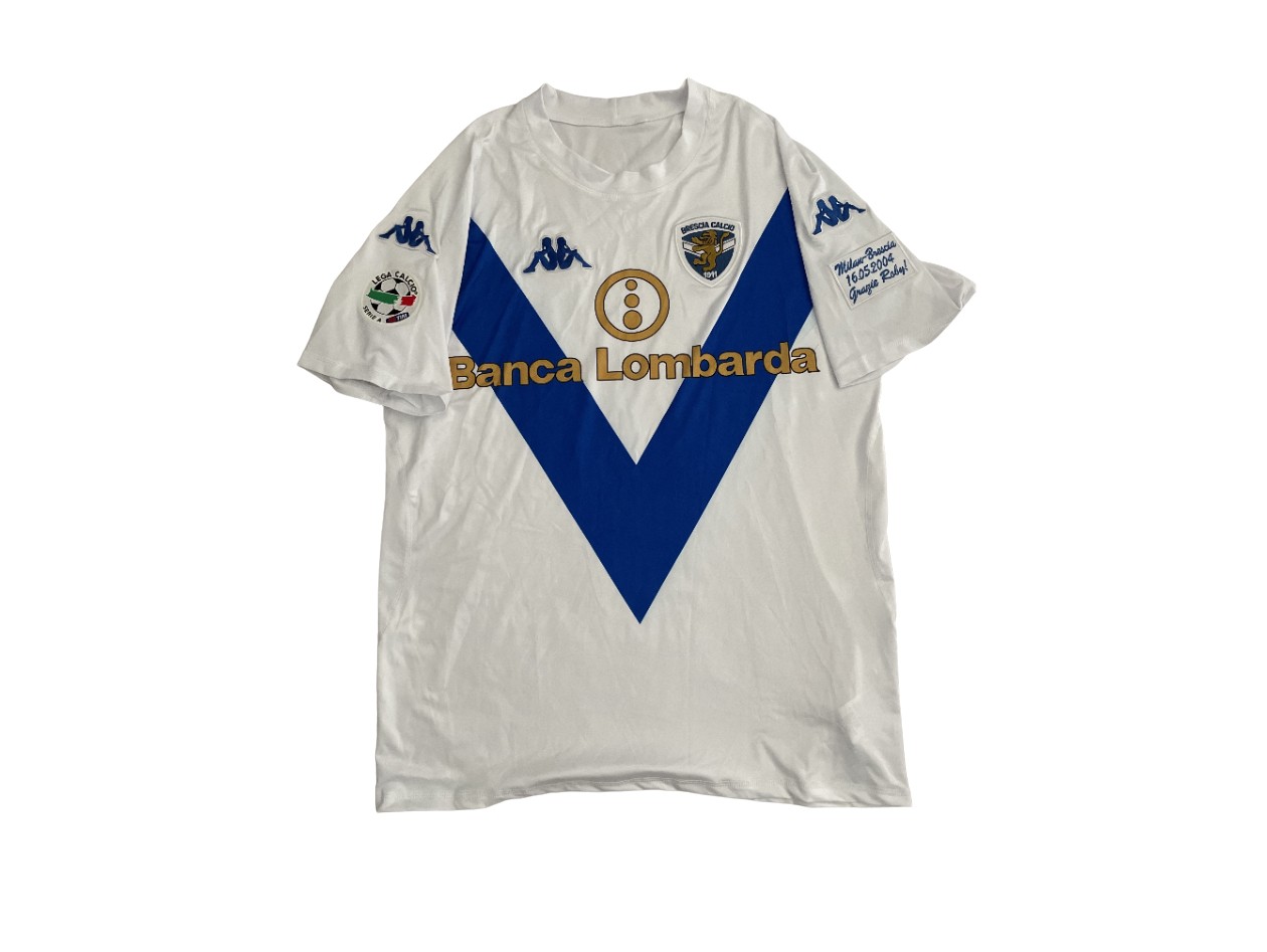 Baggio Official Signed Shirt, AC Milan vs Brescia 2004 - CharityStars