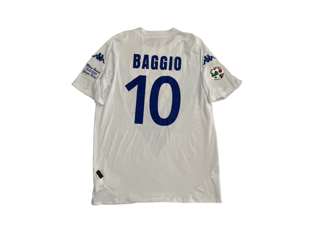 Baggio Official Signed Shirt, AC Milan vs Brescia 2004 - CharityStars
