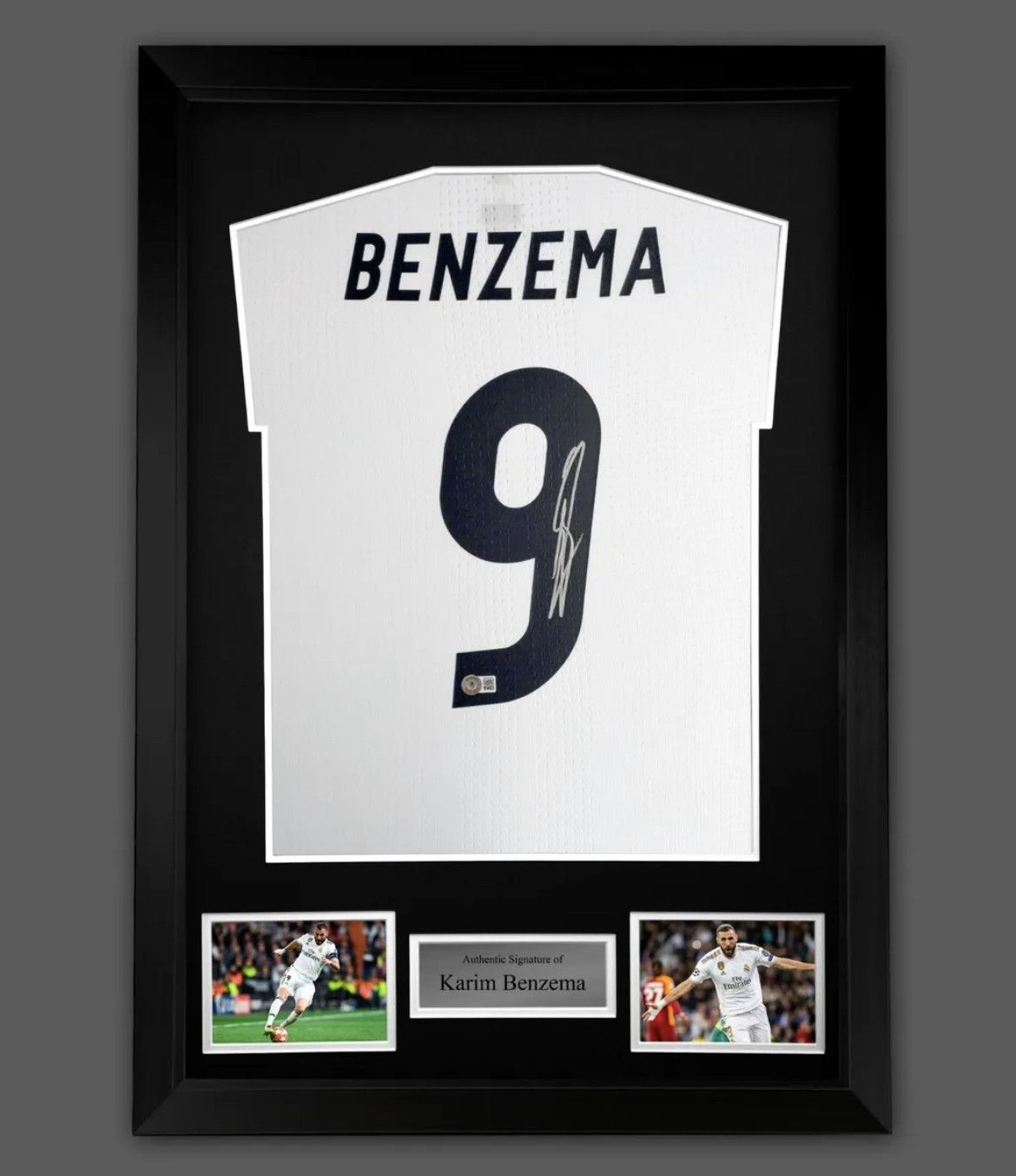 Karim Benzema signed Real Madrid shirt 2021-22 - framed - GOAT authentic