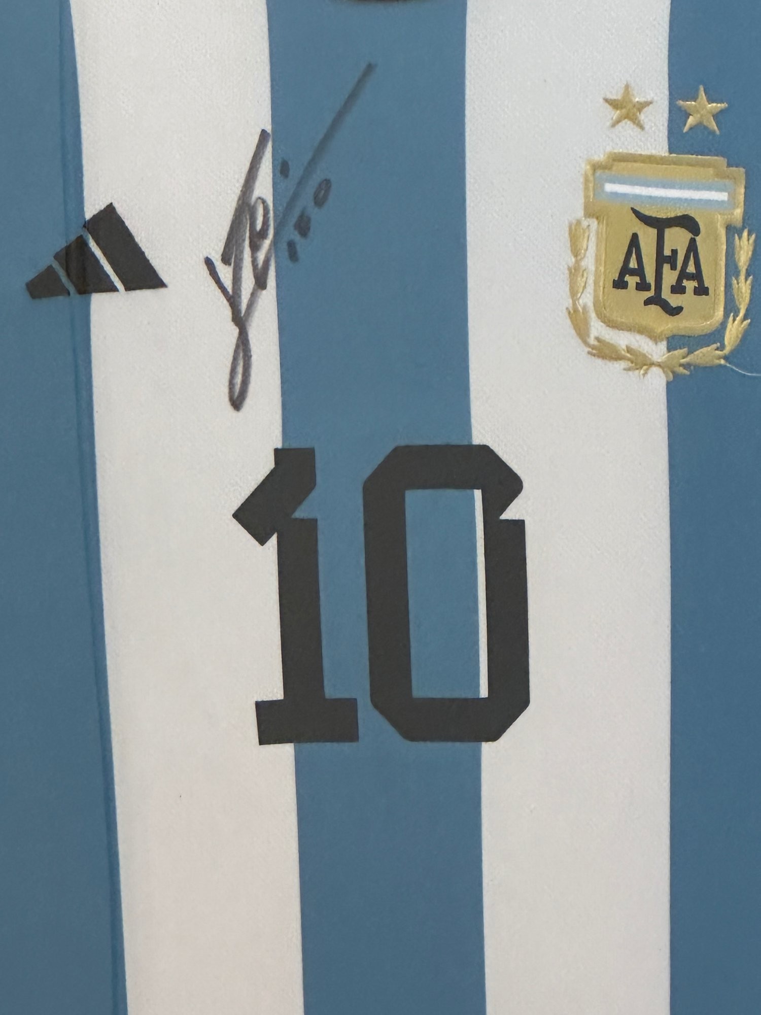 Lionel Messi's Argentina 2022/23 Signed And Framed Home Shirt