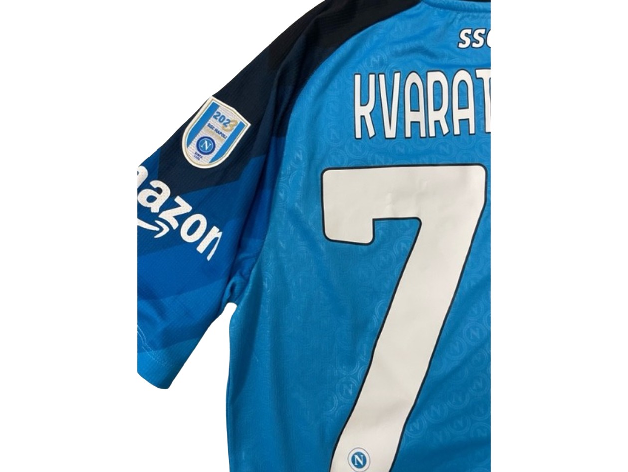 Maglia Kvaratskhelia preparata Napoli vs Sampdoria 2023 - Patch Napoli  Campione - CharityStars