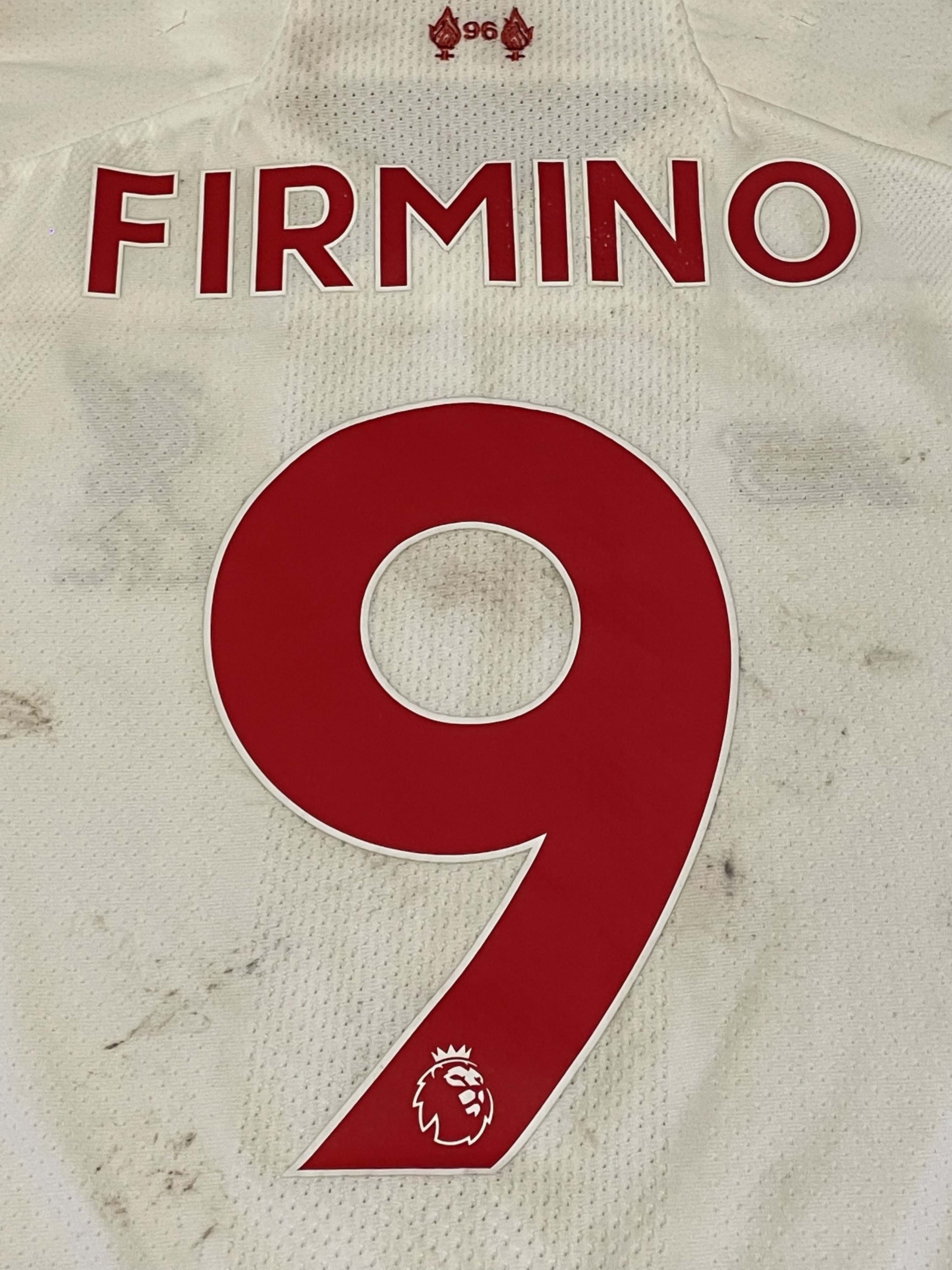 Sold at Auction: ROBERTO FIRMINO SIGNED RED LIVERPOOL NO. 9 PREMIER LEAGUE  WINNERS 2019-20 FRAMED REPLICA JERSEY