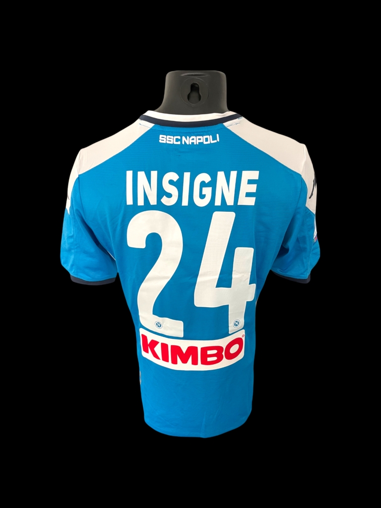 Lorenzo Insigne Napoli Match Shirt, Series A 2020 - CharityStars