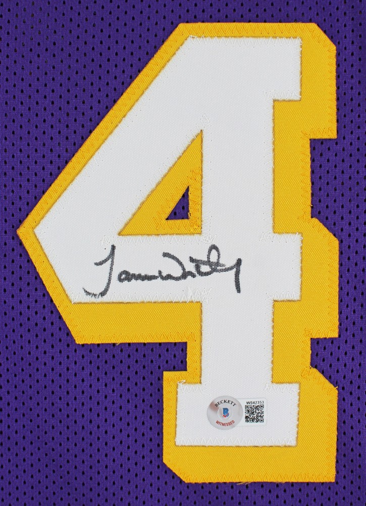 James Worthy Los Angeles Lakers Autographed Mitchell & Ness Gold Swingman  Replica Jersey with Big Game Inscription