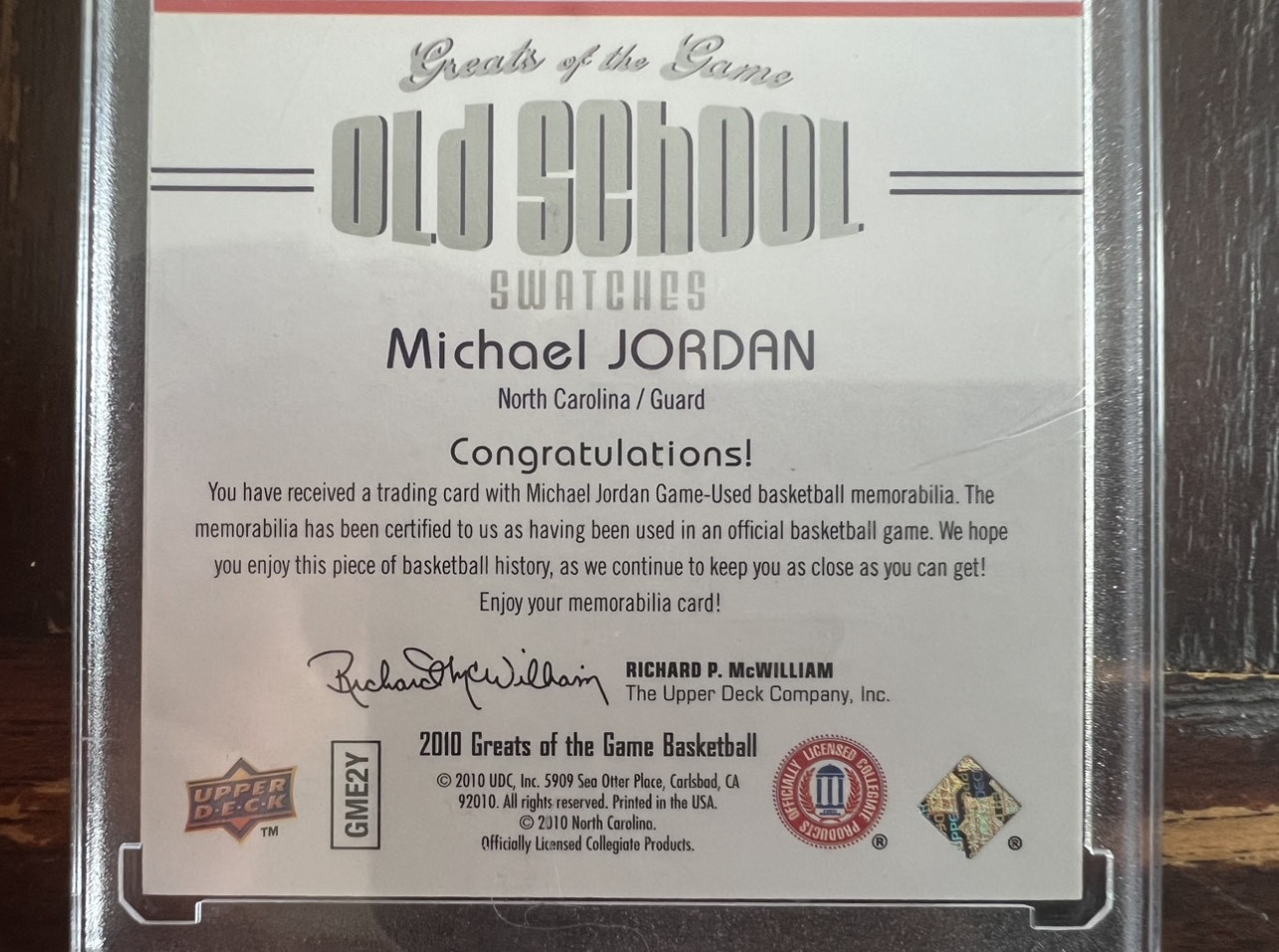michael jordan game used jersey card