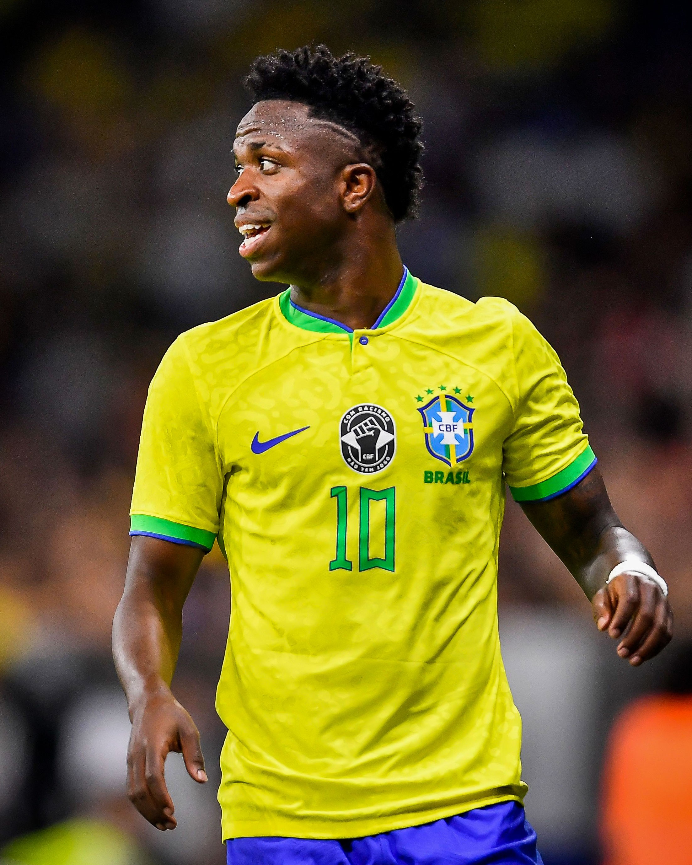 Vinicius Junior, Brazil teammates wear black shirts in stand against racism  at friendly in Barcelona