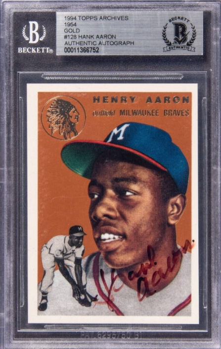 hank aaron - topps rookie reprint card