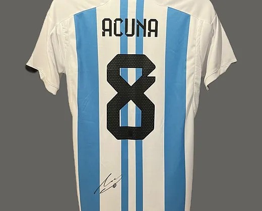 Marcos Acuna's Argentina 2022 World Cup Signed Shirt - Charitystars