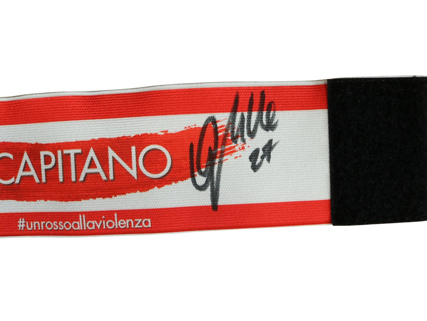 Quagliarella's Match-Worn Armband Genoa vs Sampdoria 2018 -  #UnRossoAllaViolenza - Signed - CharityStars