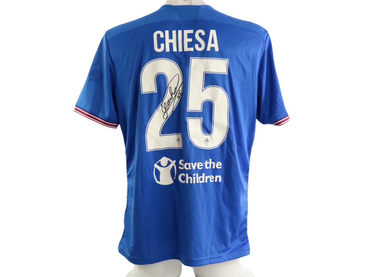 Italy National Soccer Team #25 CHIESA Blue Home Jersey