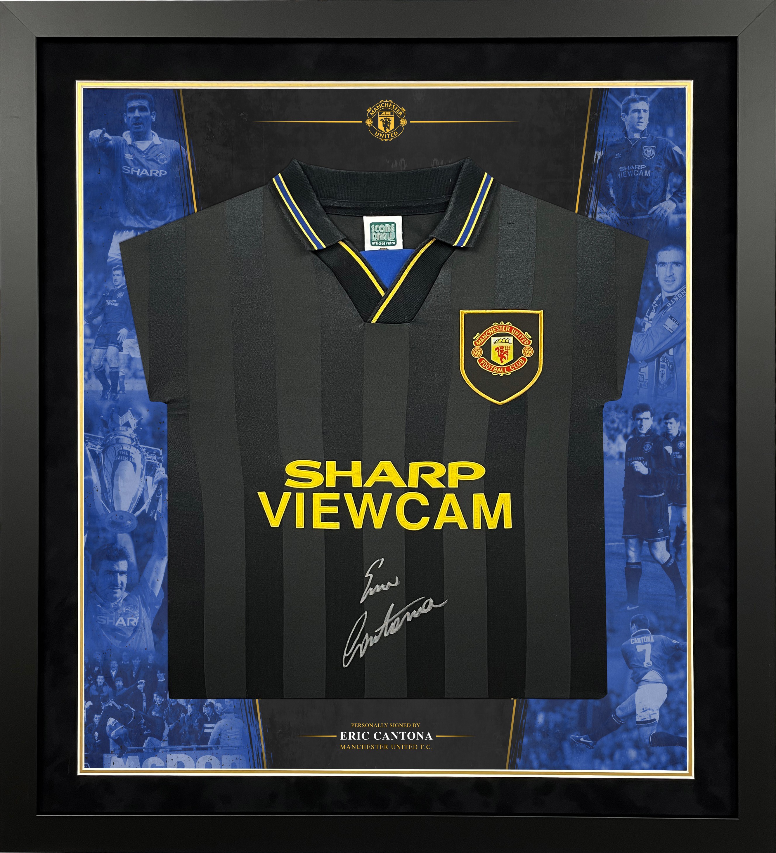 Cadre de maillot Manchester United signé Eric Cantona Machine - France