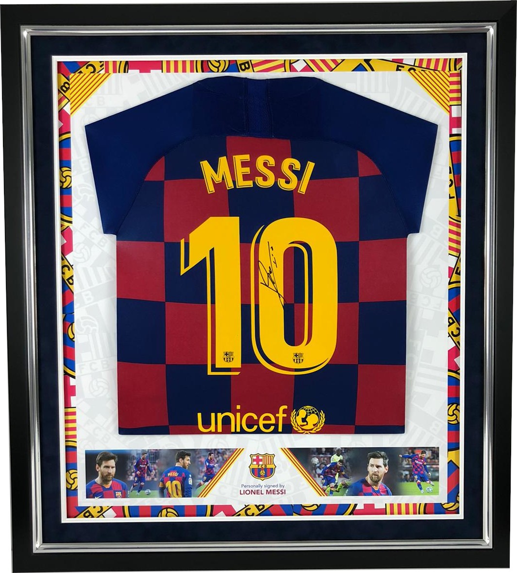 Messi's FC Barcelona Signed and Framed Shirt - CharityStars