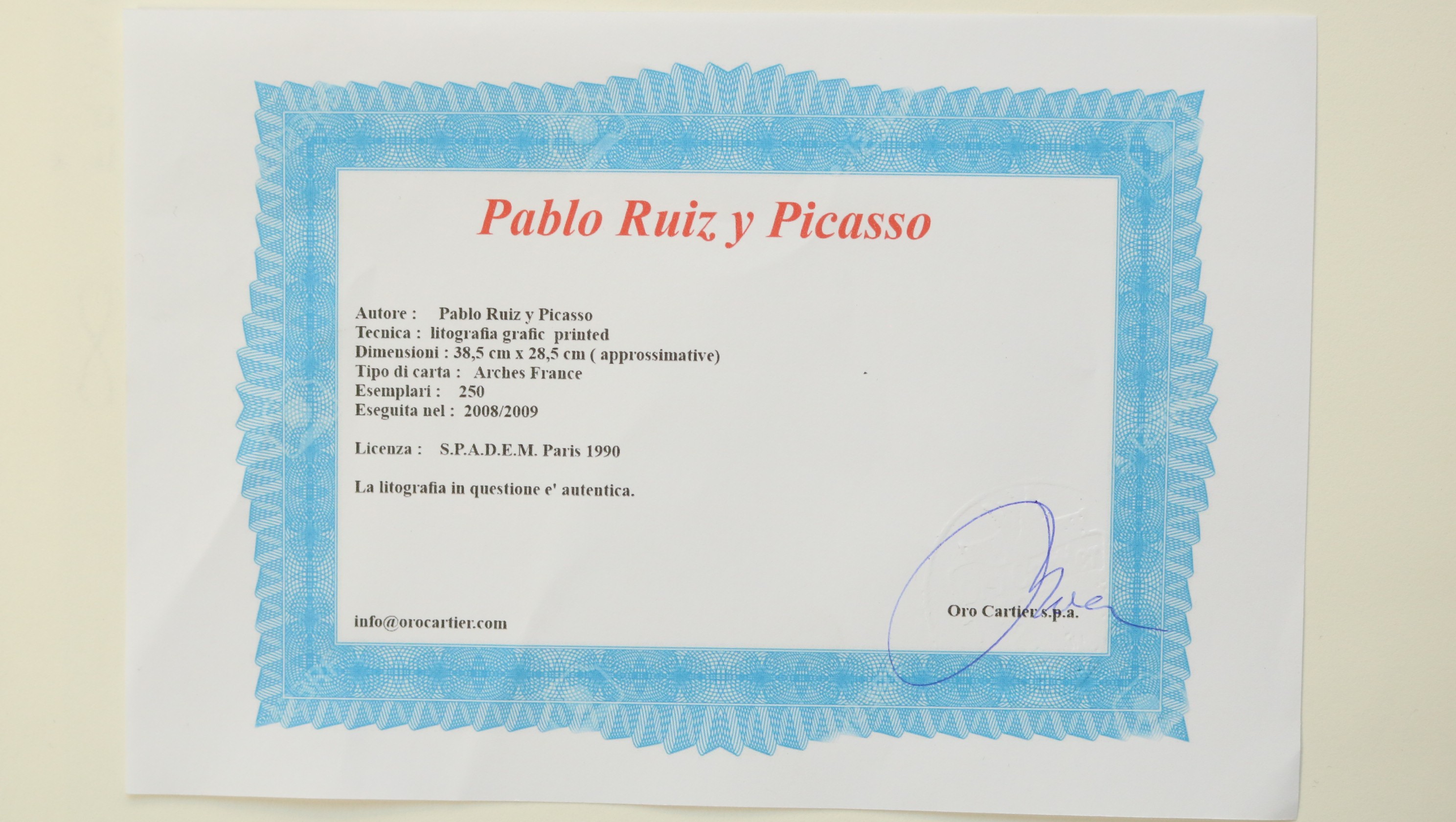 pabro* Picasso autograph autograph certificate lito[Night Fishing at  Antibes 49/150]: Real Yahoo auction salling