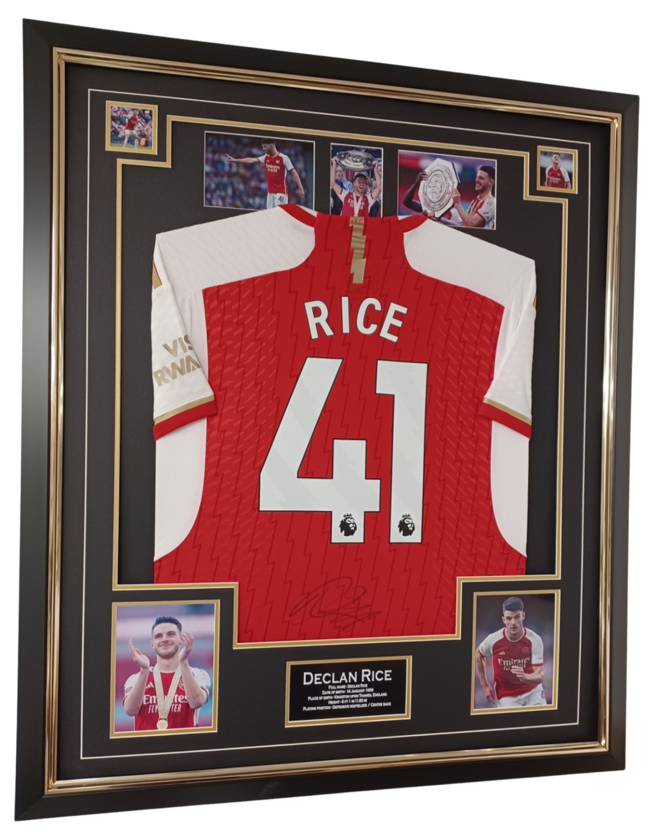 Declan Rice's Arsenal Signed and Framed Shirt - CharityStars