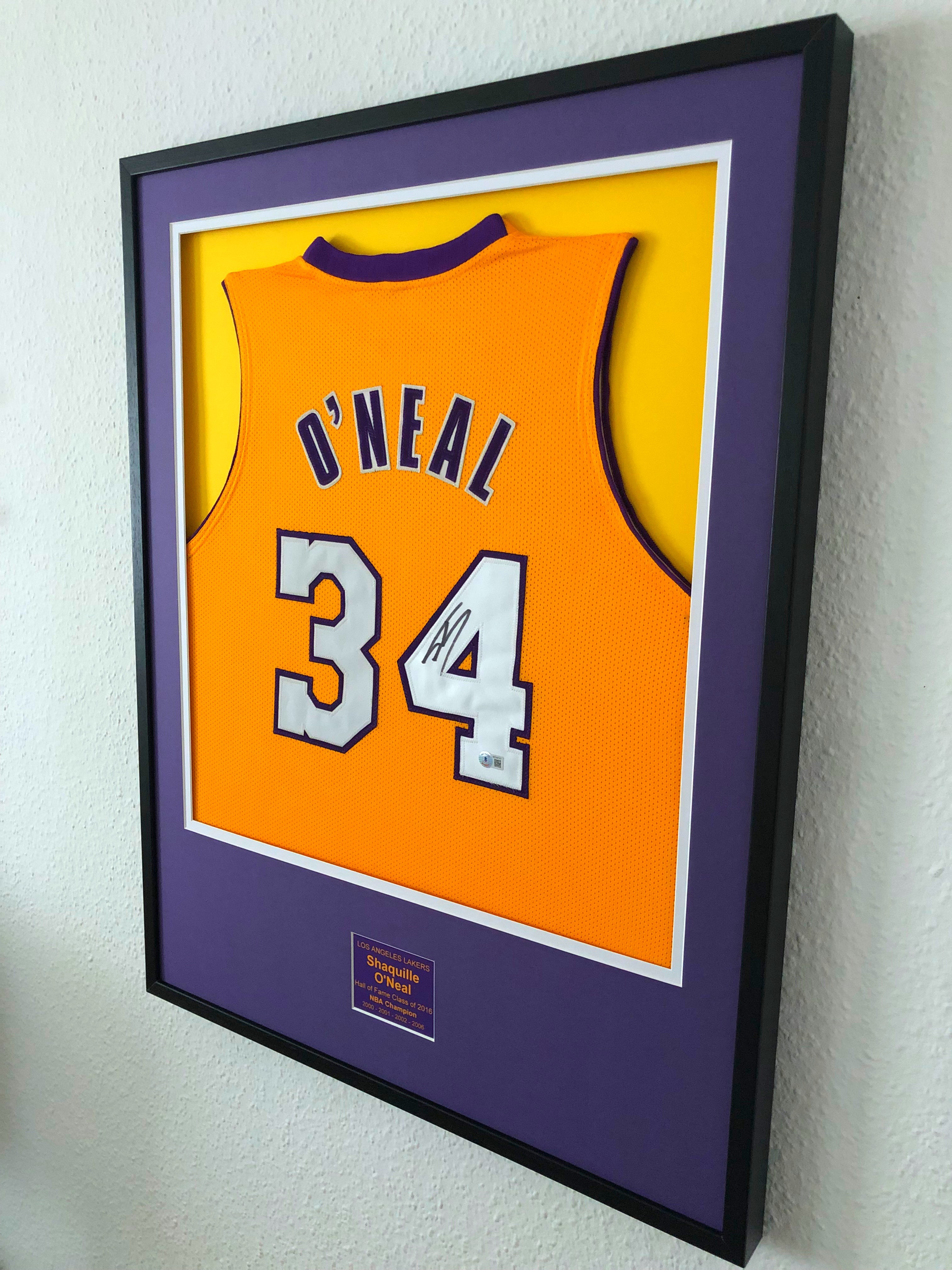Shaquille O'Neal Signed Framed Custom Purple Pro Style Basketball